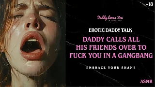 Paterfamilias Talk: Stepdad humiliates you before calling enclosing his friends over to fuck you